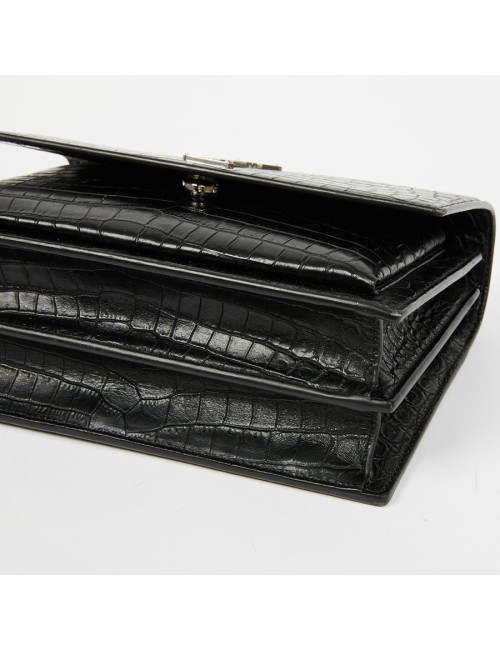Sac Sunset medium YSL cuir embossé crocodile
