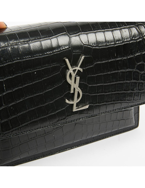 Sac Sunset medium YSL cuir embossé crocodile