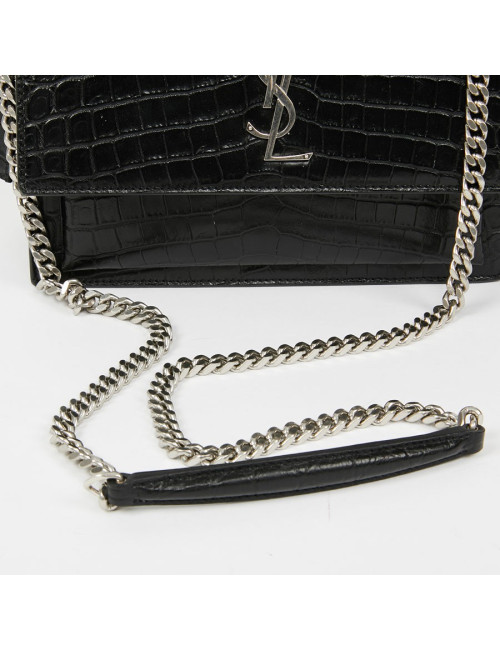 Sac Sunset medium YSL cuir embossé crocodile