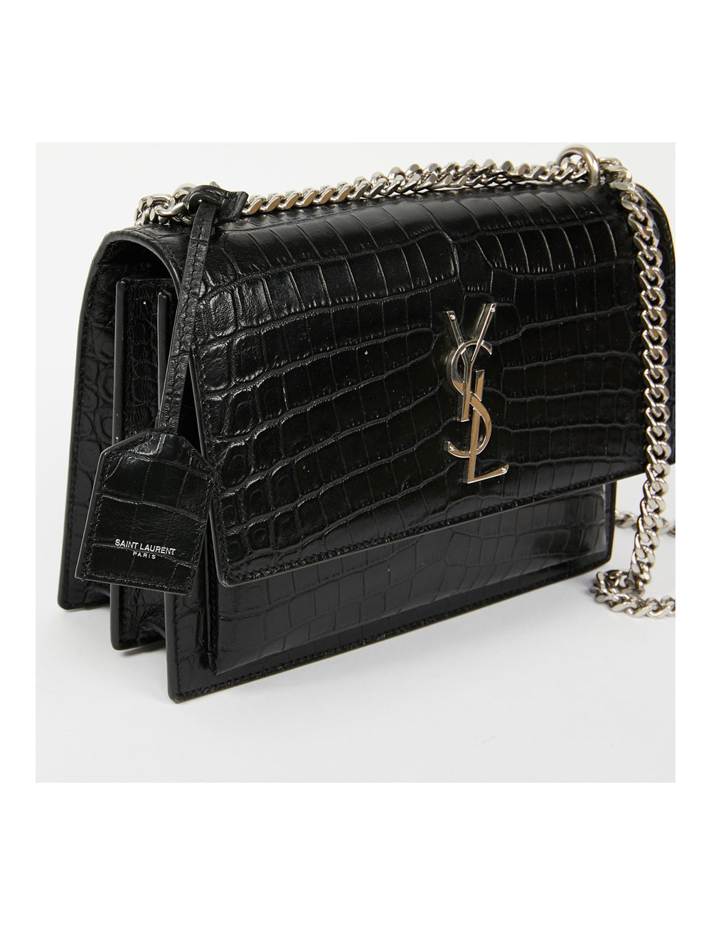 Sac Sunset medium YSL cuir embossé crocodile