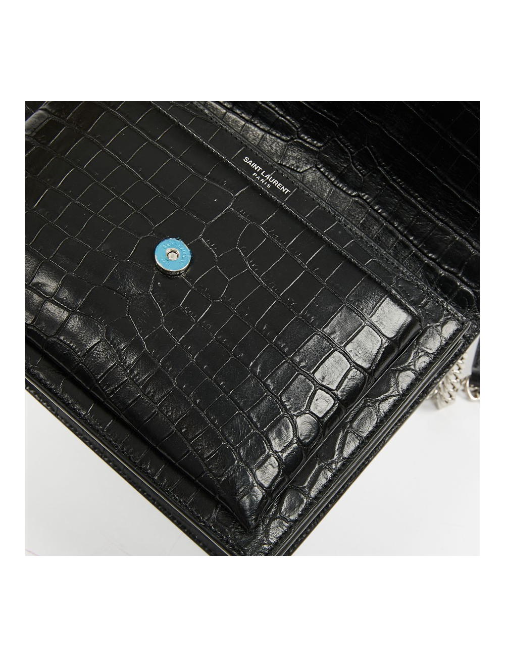 Sac Sunset medium YSL cuir embossé crocodile