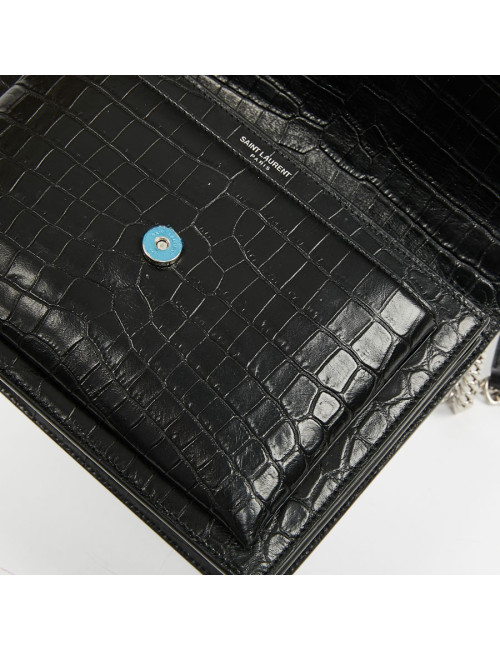 Sac Sunset medium YSL cuir embossé crocodile