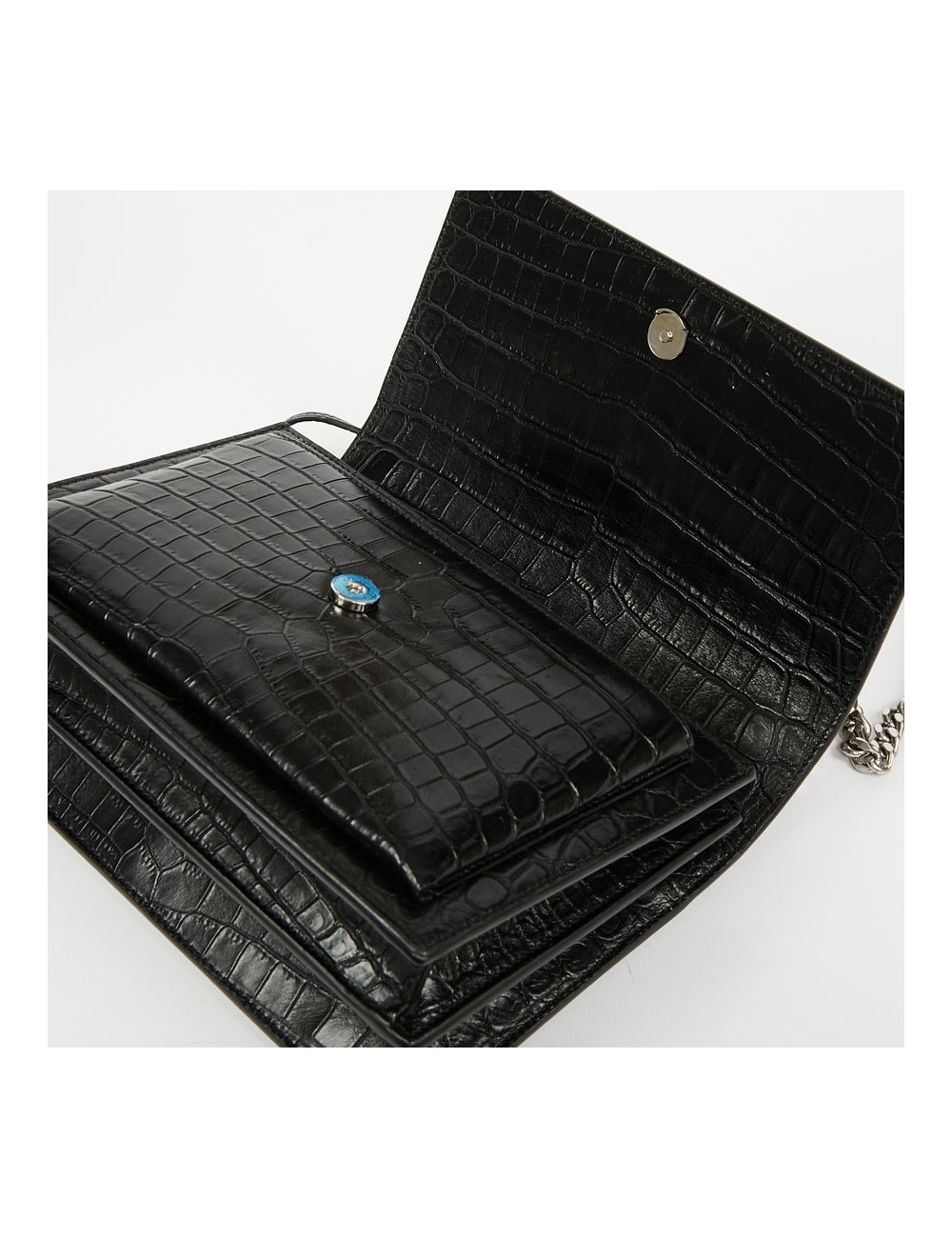 Sac Sunset medium YSL cuir embossé crocodile