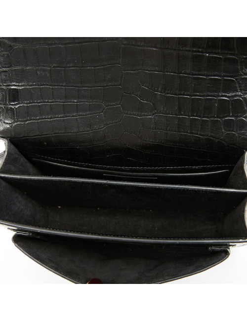 Sac Sunset medium YSL cuir embossé crocodile