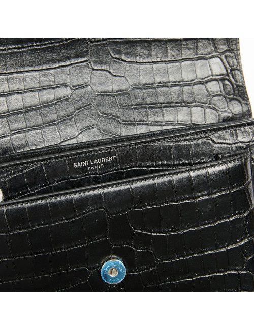 Sac Sunset medium YSL cuir embossé crocodile