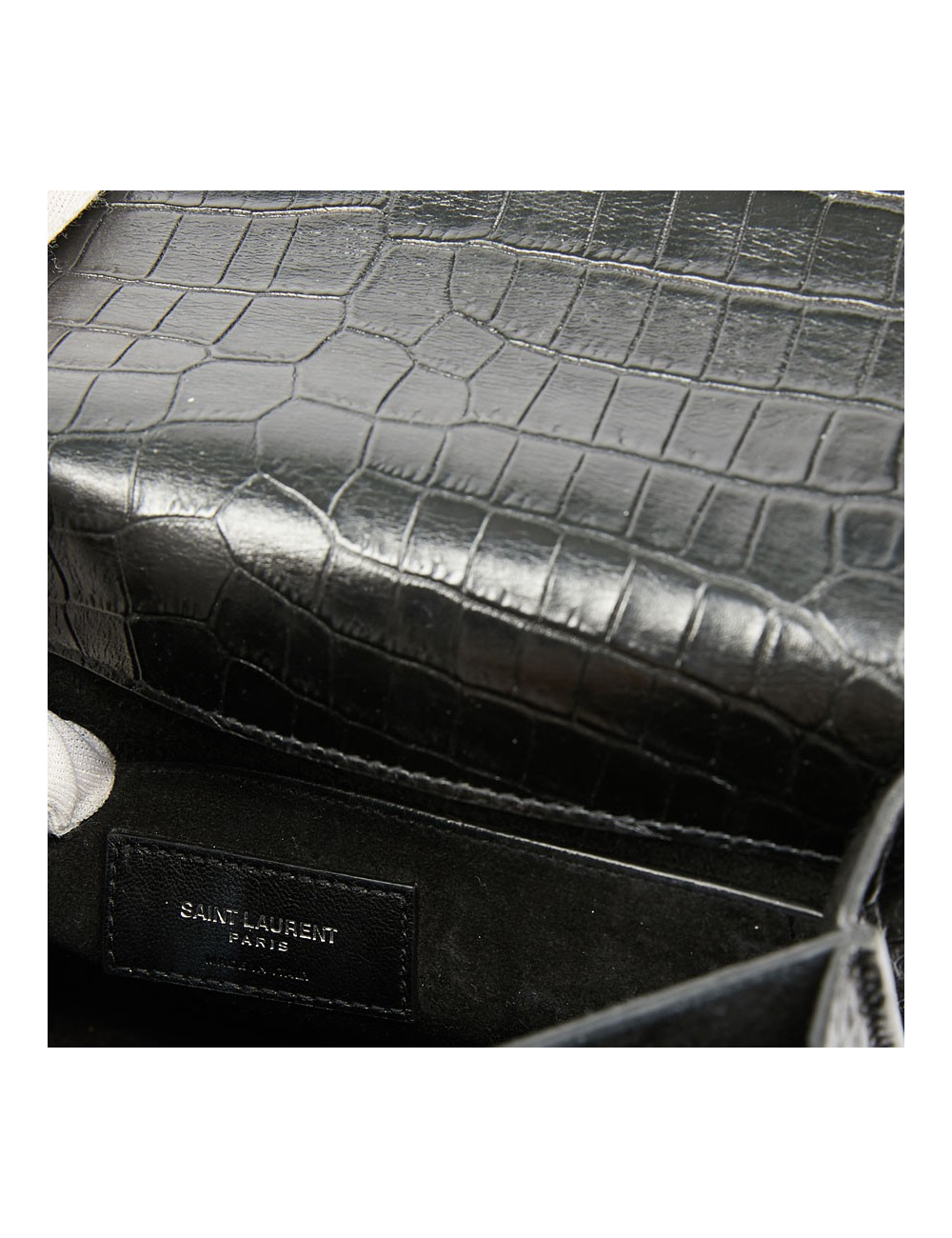 Sac Sunset medium YSL cuir embossé crocodile