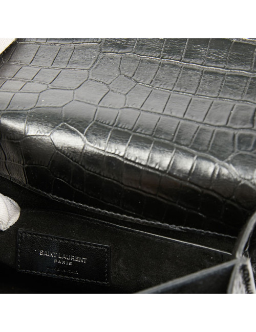Sac Sunset medium YSL cuir embossé crocodile