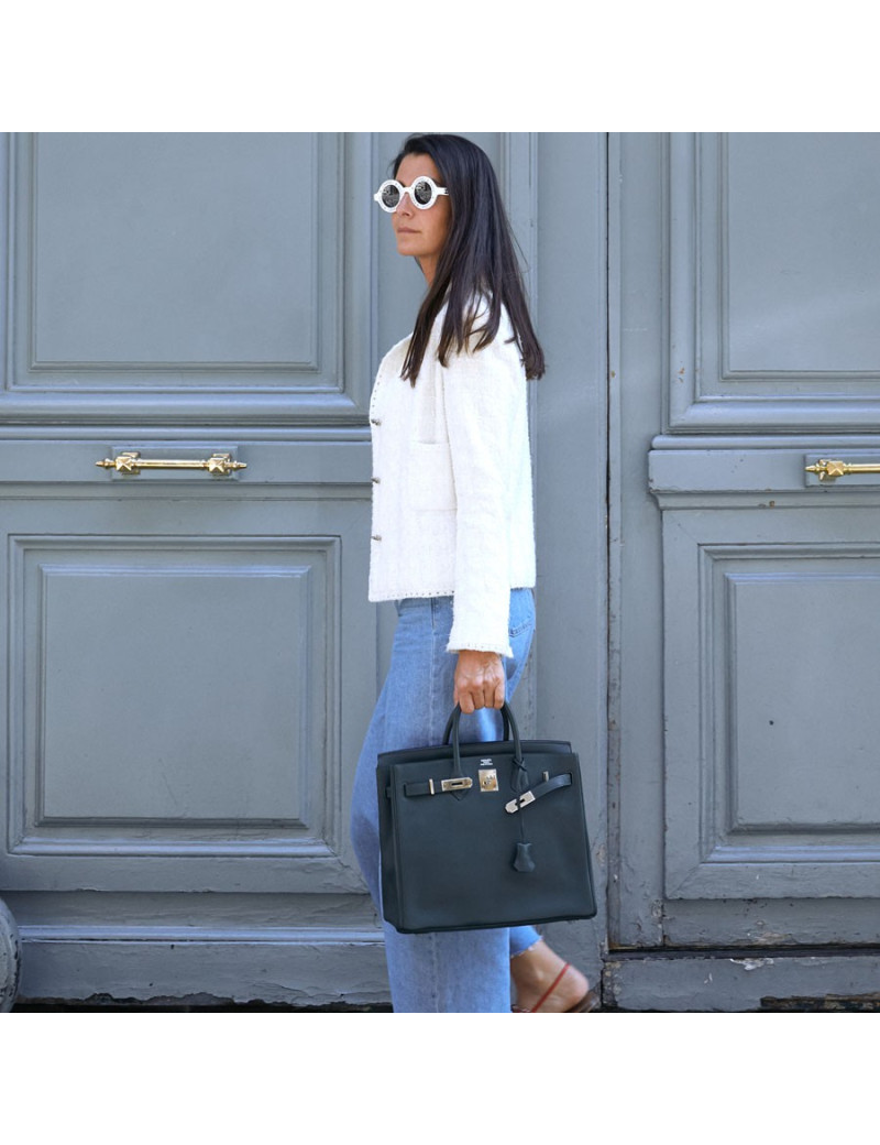 Haut à courroies sac HAC HERMES Togo vert