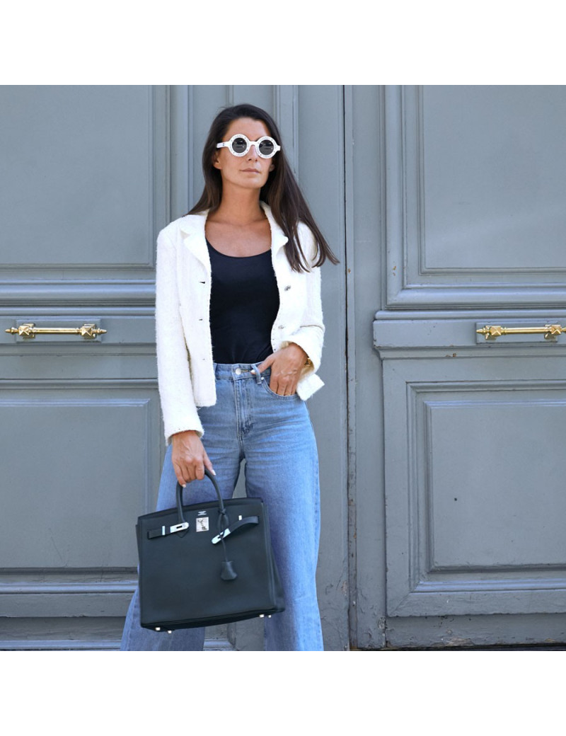 Haut à courroies sac HAC HERMES Togo vert