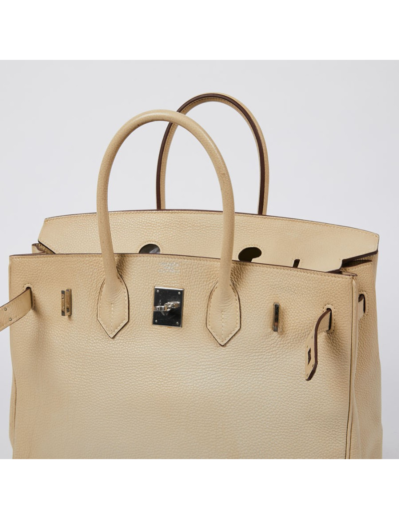 Birkin 40 HERMES cuir craie
