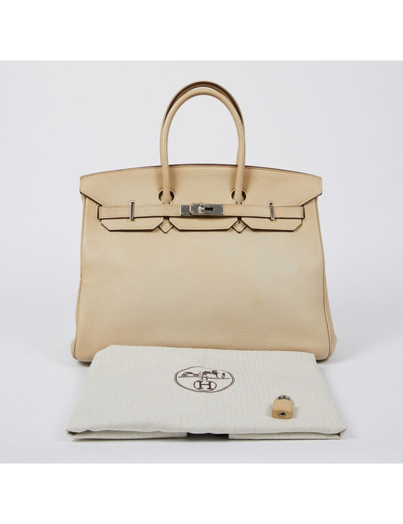 Birkin 40 HERMES cuir craie