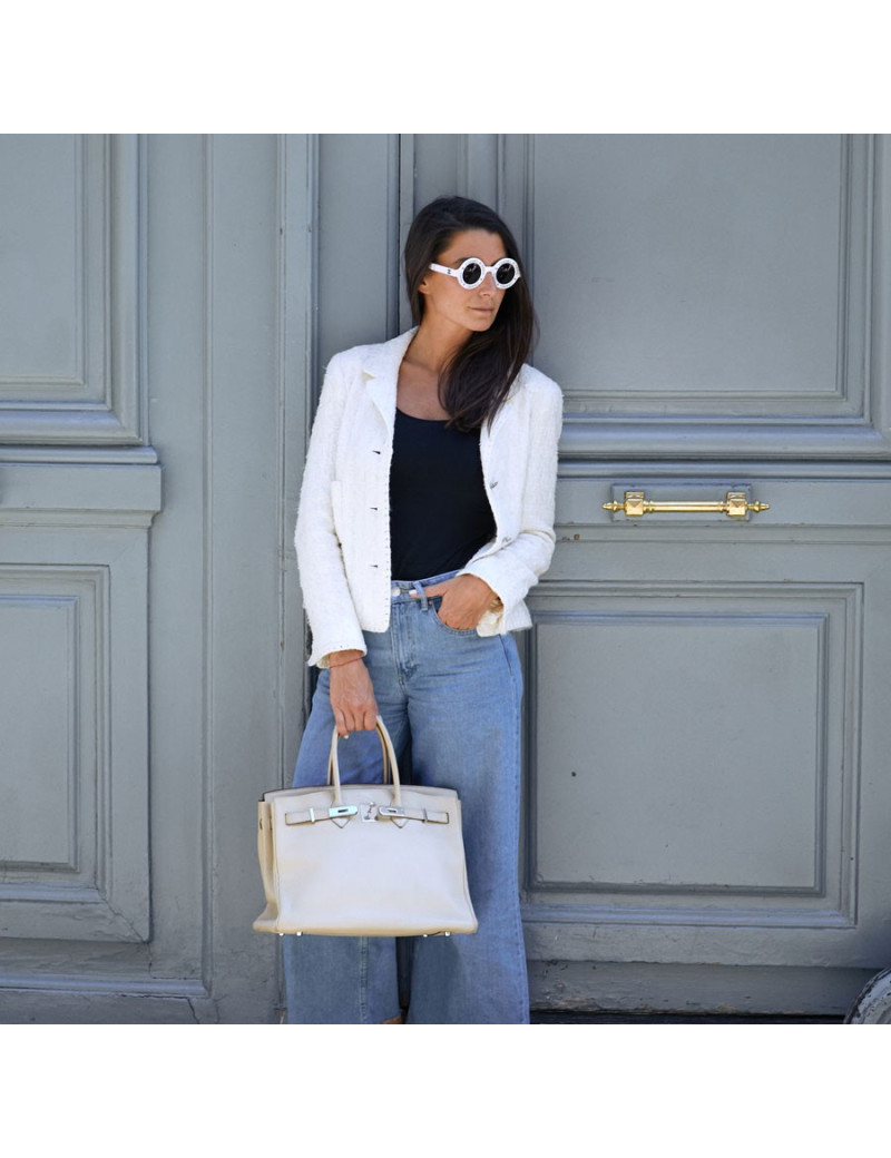 Birkin 40 HERMES cuir craie