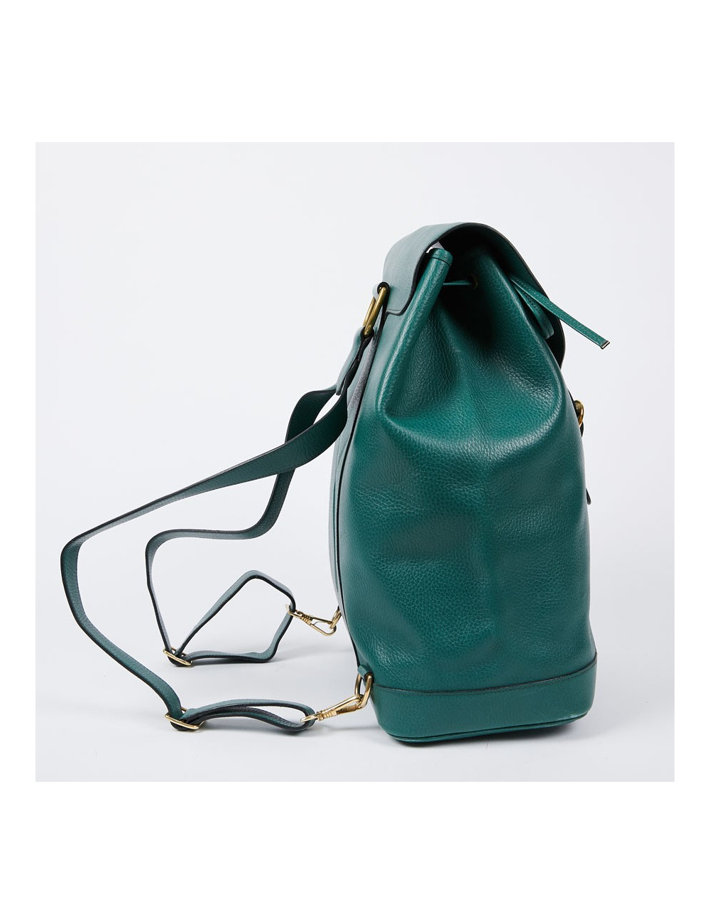 Sac à dos HERMES vintage cuir grainé vert
