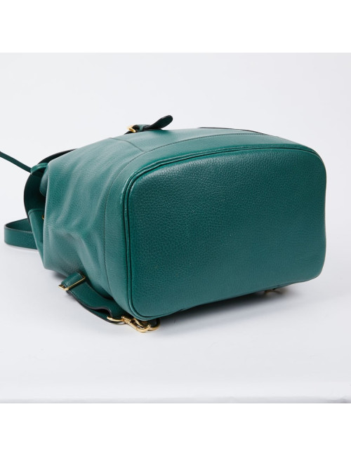 Sac à dos HERMES vintage cuir grainé vert