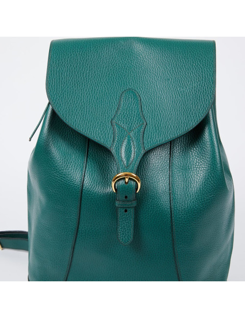 Sac à dos HERMES vintage cuir grainé vert