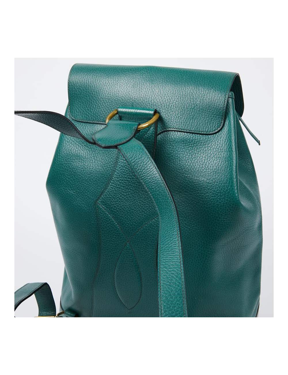 Sac à dos HERMES vintage cuir grainé vert