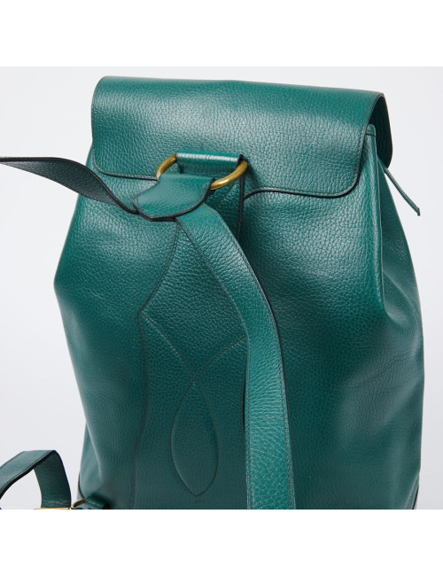 Sac à dos HERMES vintage cuir grainé vert