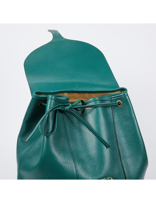 Sac à dos HERMES vintage cuir grainé vert
