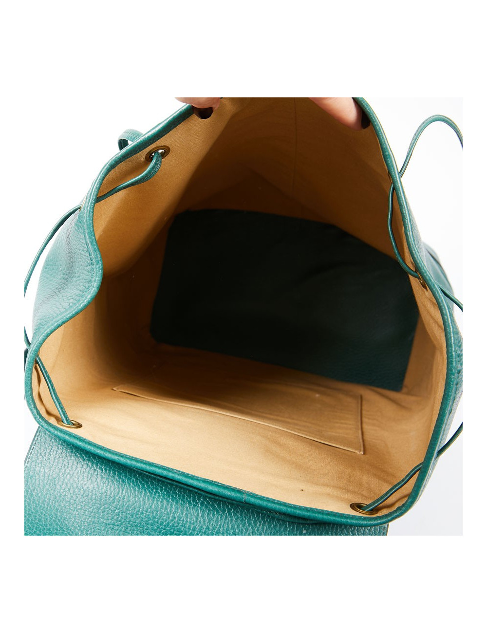 Sac à dos HERMES vintage cuir grainé vert