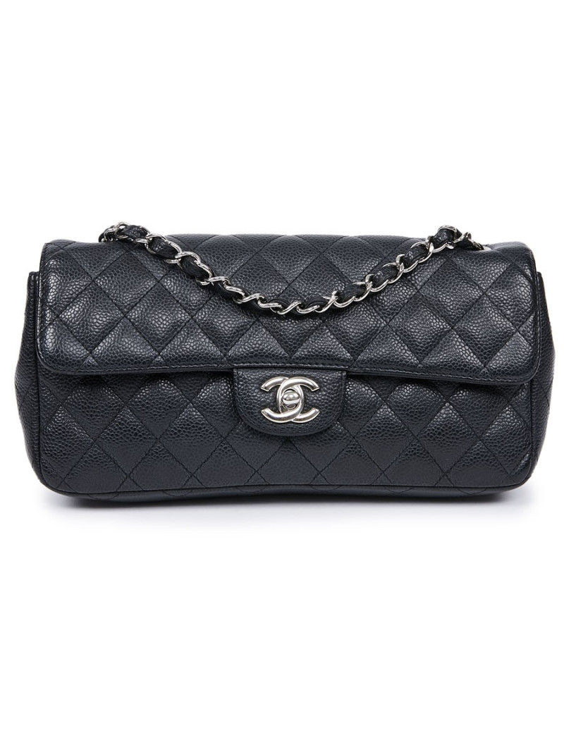 Sac baguette CHANEL cuir caviar noir