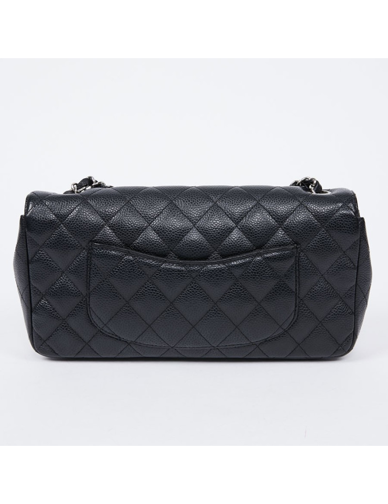 Sac baguette CHANEL cuir caviar noir