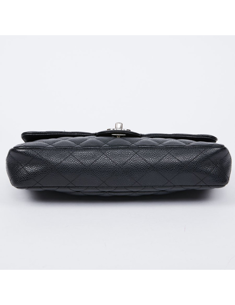 Sac baguette CHANEL cuir caviar noir