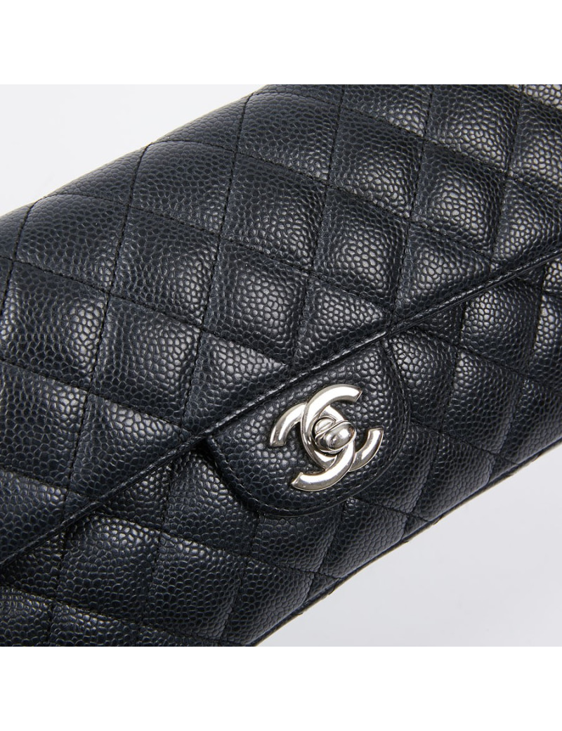 Sac baguette CHANEL cuir caviar noir