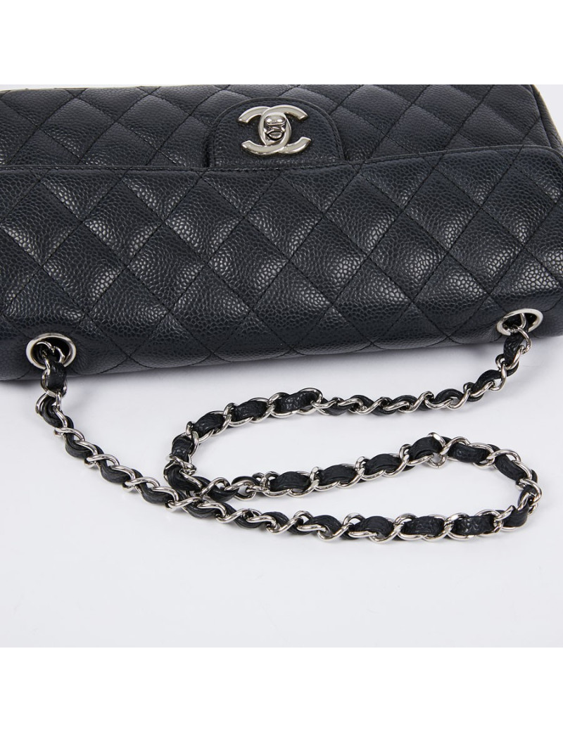 Sac baguette CHANEL cuir caviar noir