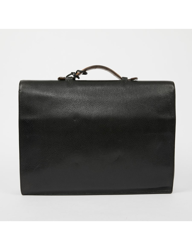 Sac à depeches HERMES poignée croco beige