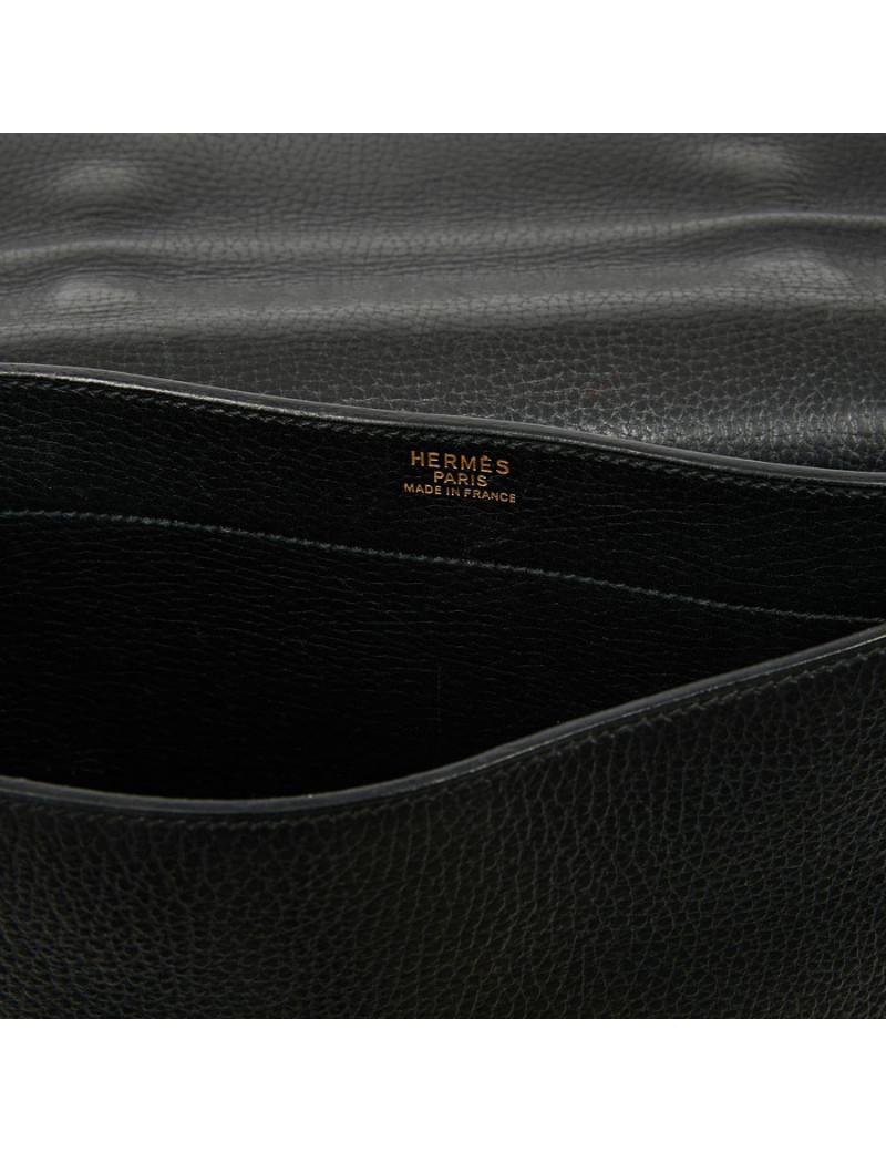 Sac à depeches HERMES poignée croco beige