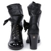 Boots CHANEL T39 noires bout vernis