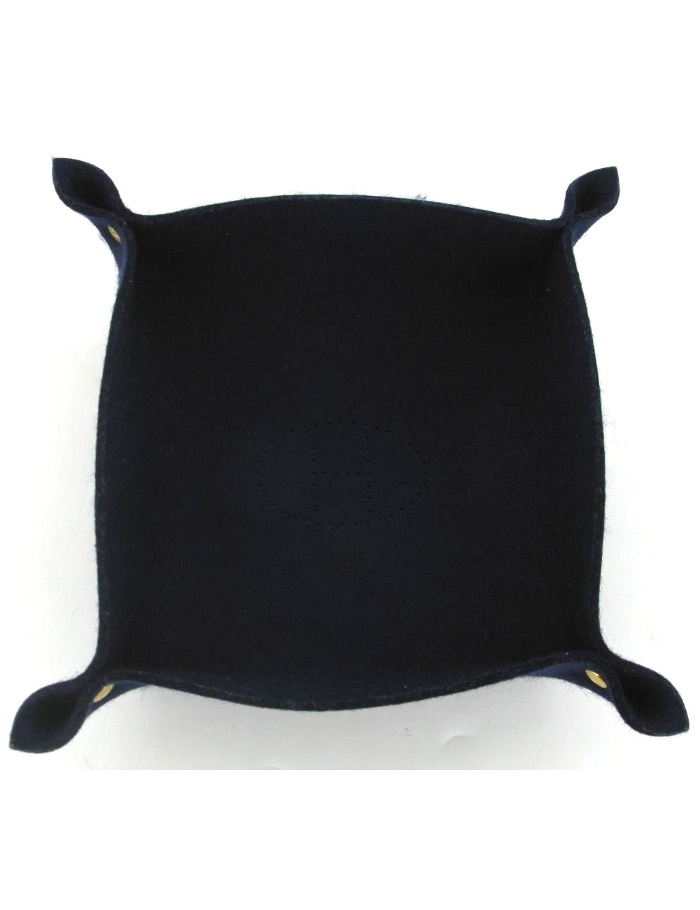 Vide poche HERMES en feutrine bleu marine 