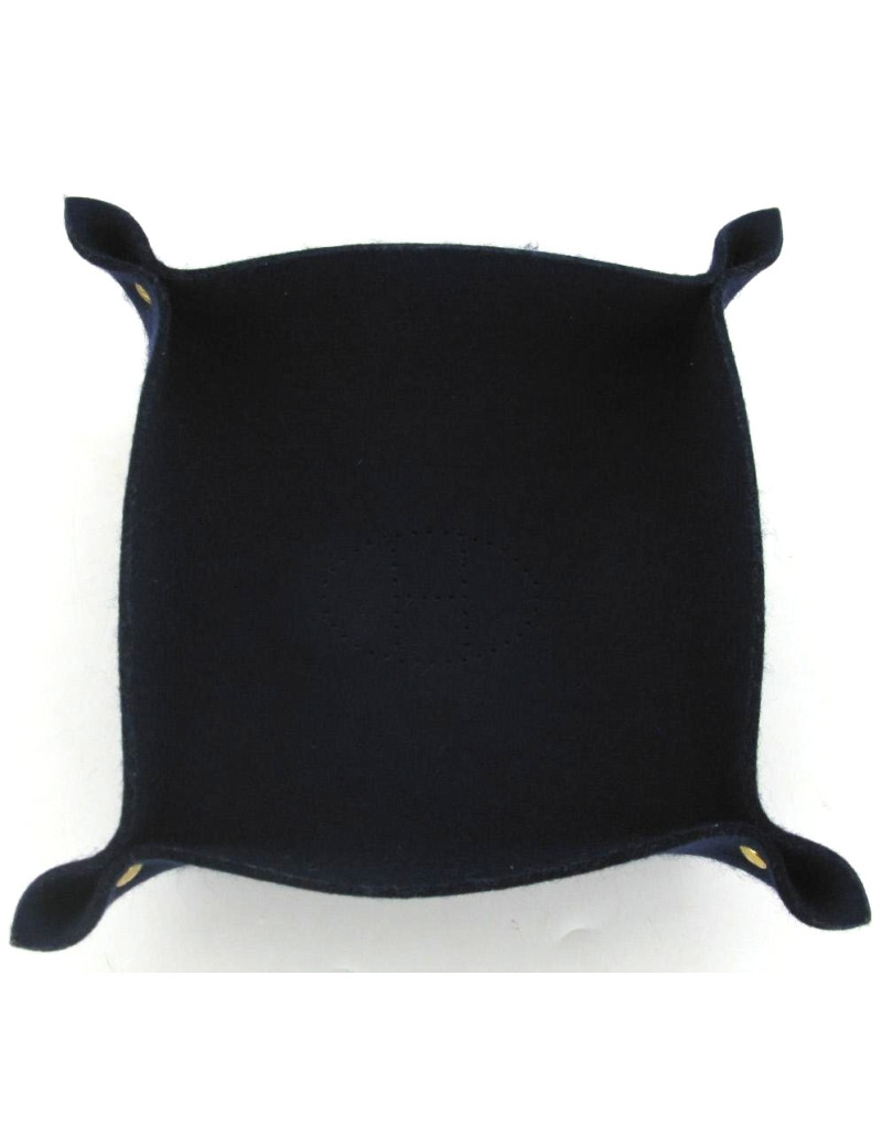 Vide poche HERMES en feutrine bleu marine 