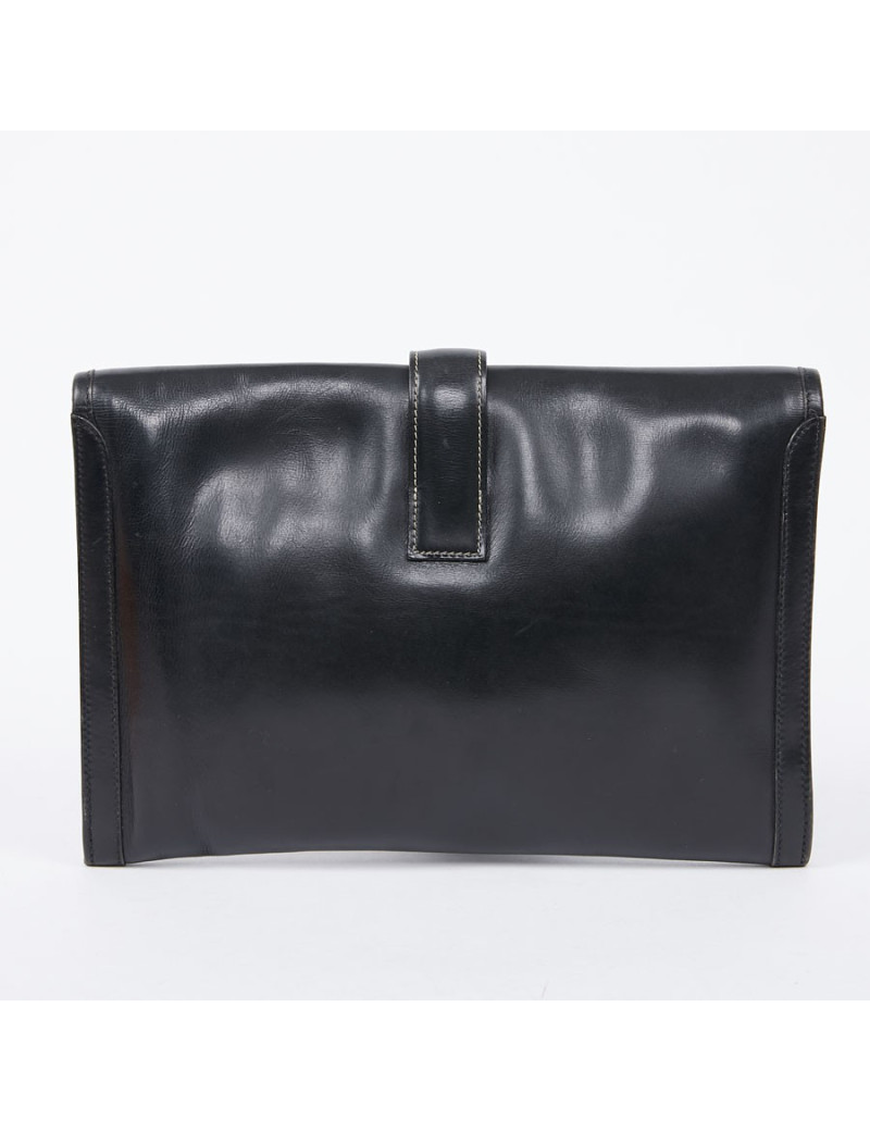 Pochette Jige cuir box noir Vintage