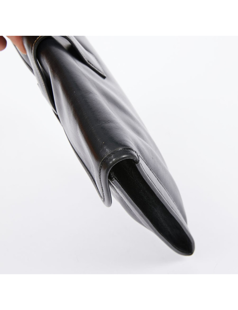 Pochette Jige cuir box noir Vintage