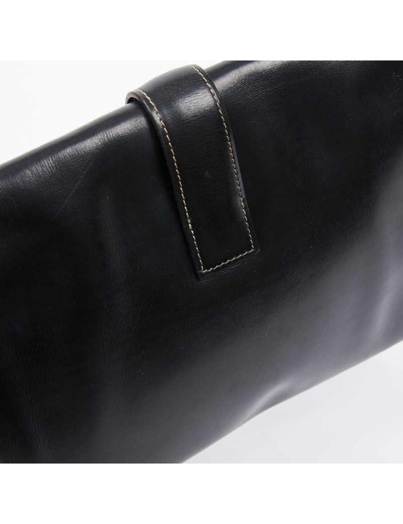 Pochette Jige cuir box noir Vintage