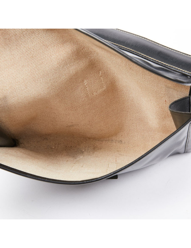 Pochette Jige cuir box noir Vintage