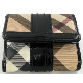 BURBERRY house check coated canvas wallet