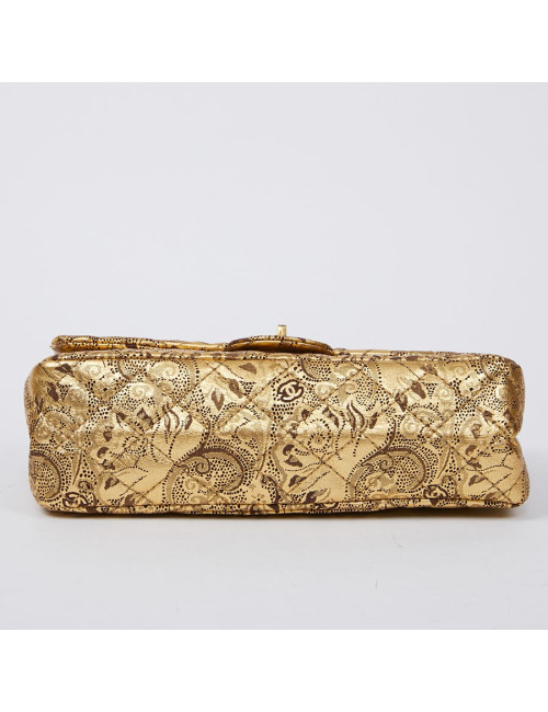 Sac CHANEL "Paris-Moscou" cuir perforé  doré Edition Limitée