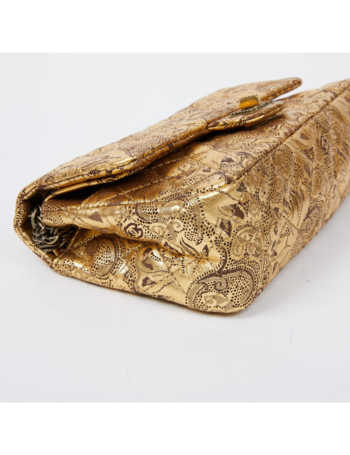 Sac CHANEL "Paris-Moscou" cuir perforé  doré Edition Limitée