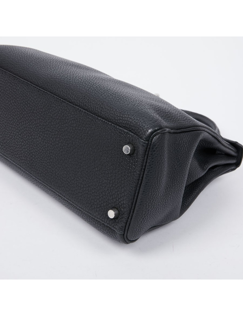 Kelly II HERMES Togo noir avec bandoulière