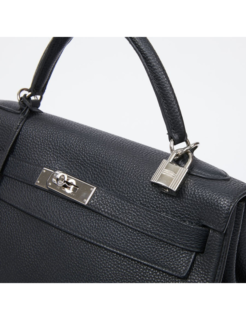 Kelly II HERMES Togo noir avec bandoulière
