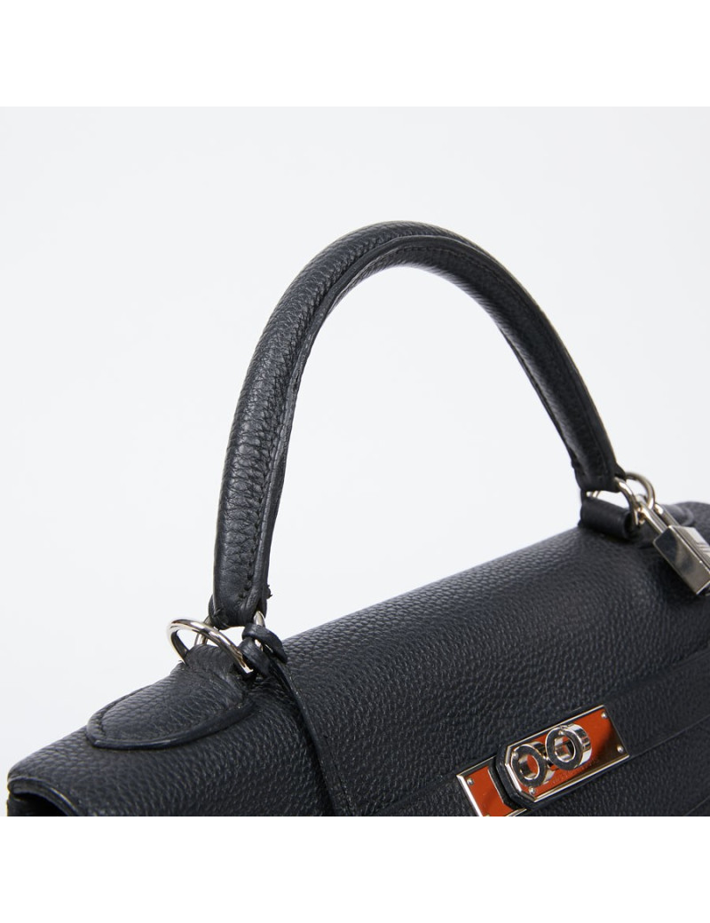 Kelly II HERMES Togo noir avec bandoulière 