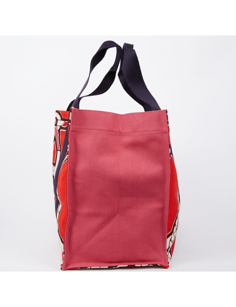 Sac de plage HERMES Maxi en toile imprimé