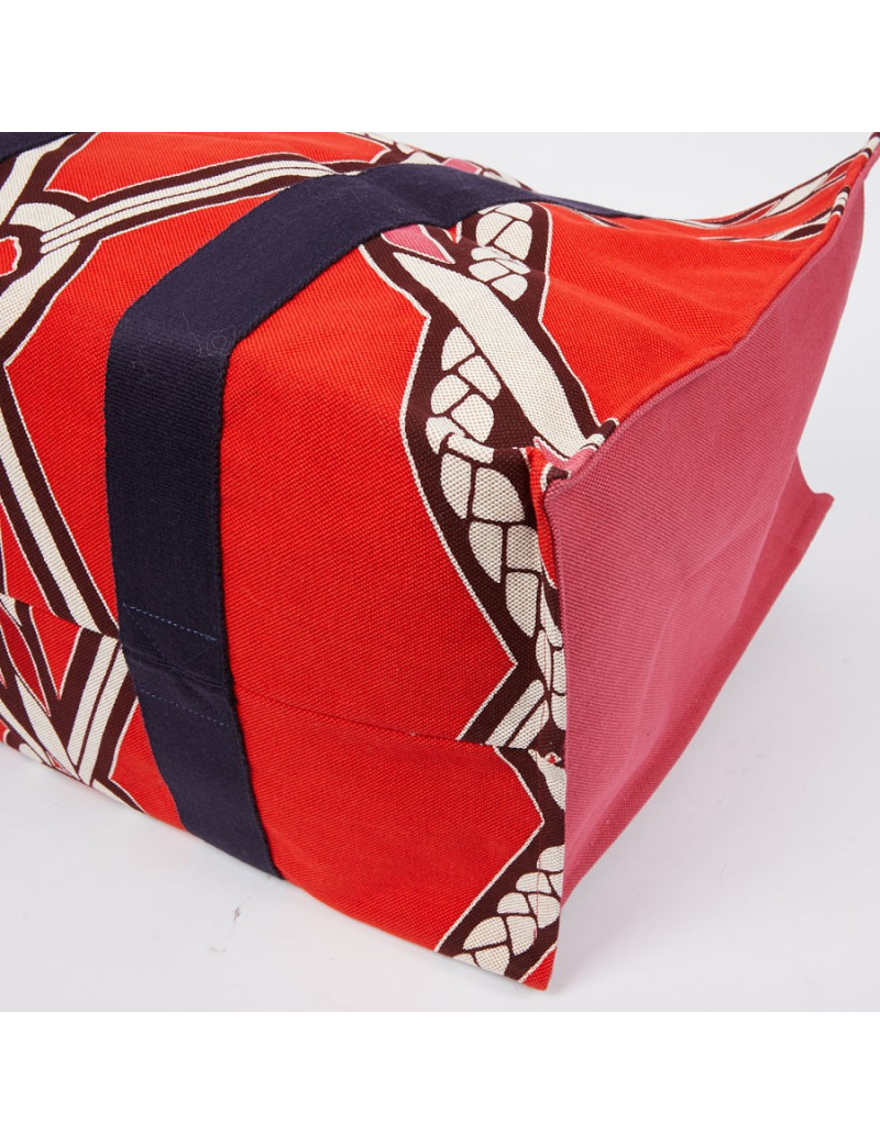 Sac de plage HERMES Maxi en toile imprimé