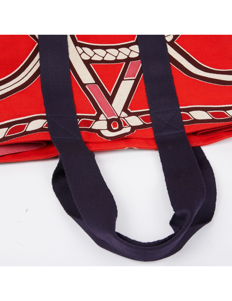 Sac de plage HERMES Maxi en toile imprimé