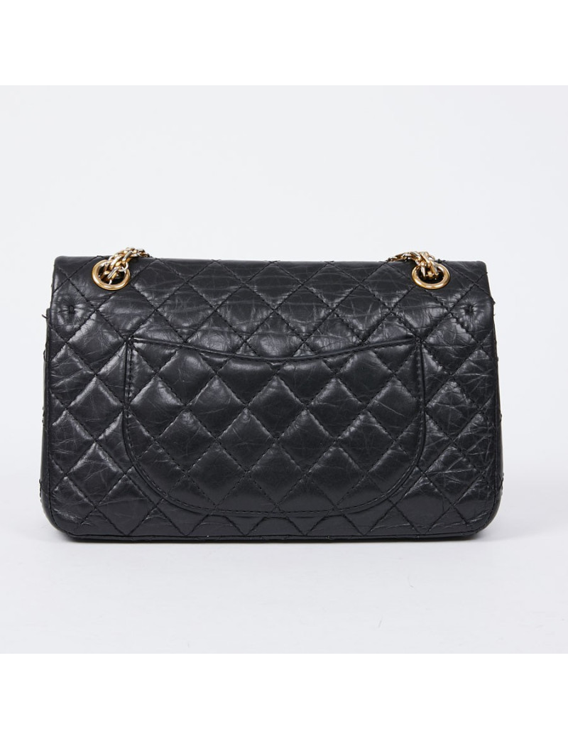 2.55 CHANEL MM cuir froisé noir