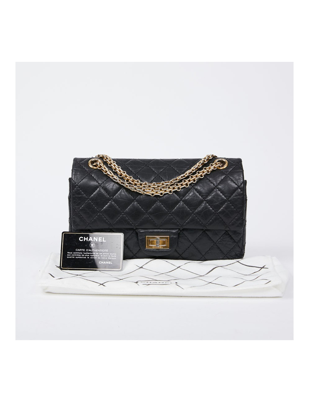 Sac 2.55 CHANEL cuir vieilli