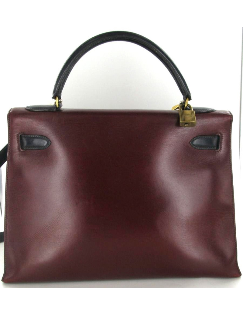 KELLY 32 HERMES Tricolore rouge H, vert et bleu