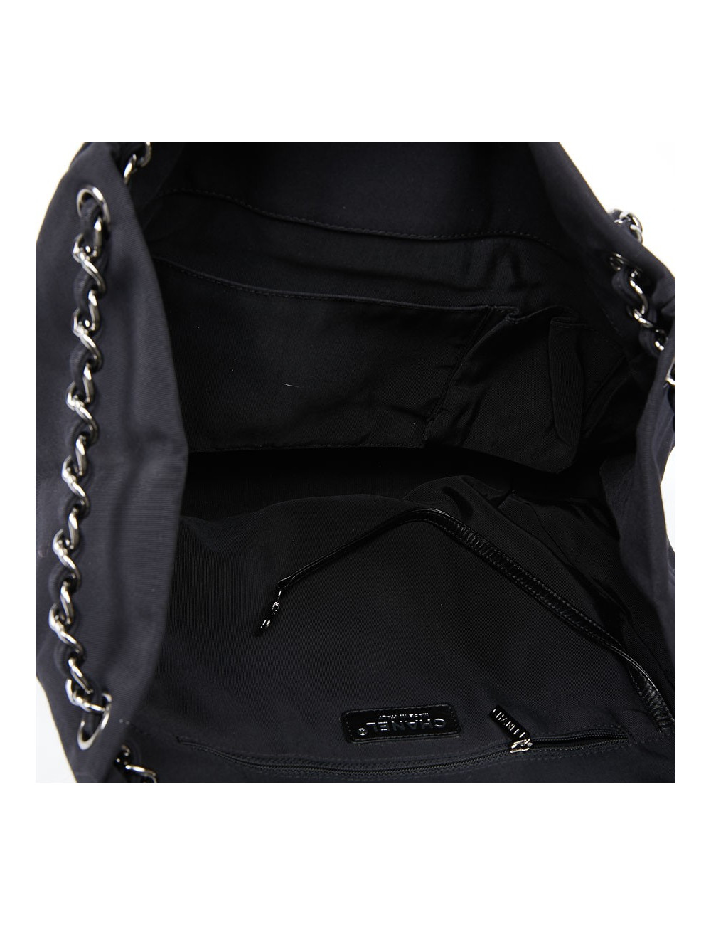 Sac CHANEL en piqué noir et blanc